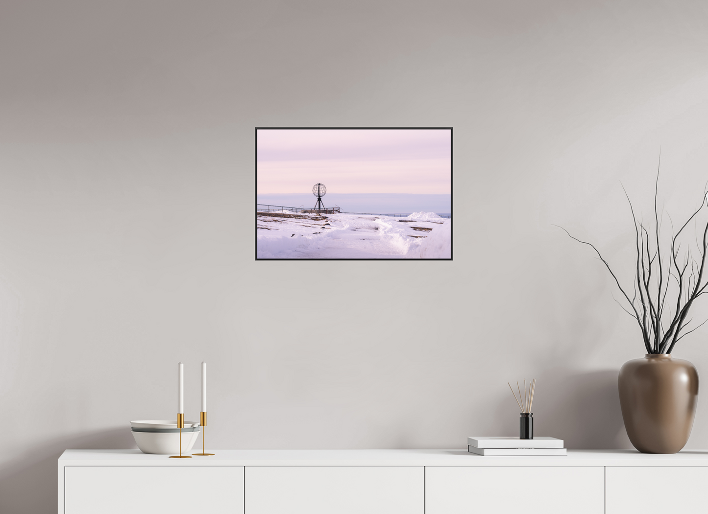 60 x 40 cm, Frame Aluminum Black Acrylic Glass Nordkapp