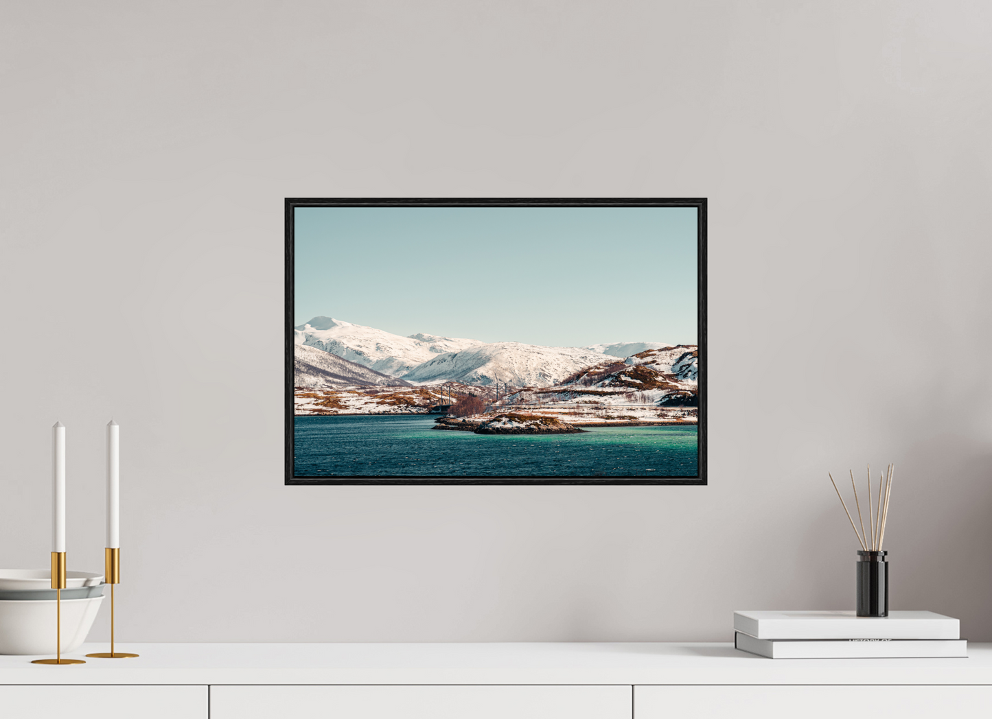 45 x 30 cm, Wooden Frame Black Oak Acrylic Glass Senja II