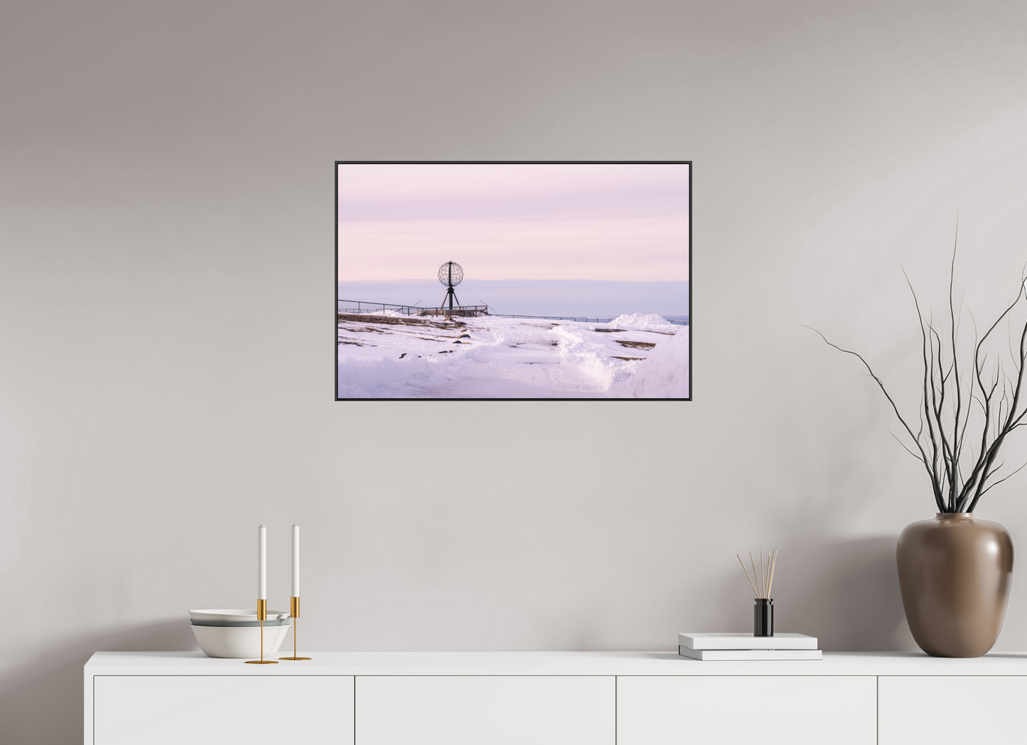 75 x 50 cm, Frame Aluminum Black Acrylic Glass Nordkapp