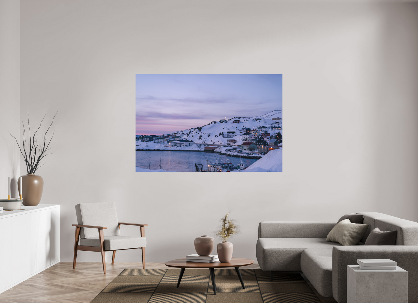 180 x 120 cm, Direct Printing On Aluminum Dibond Village au bout du monde