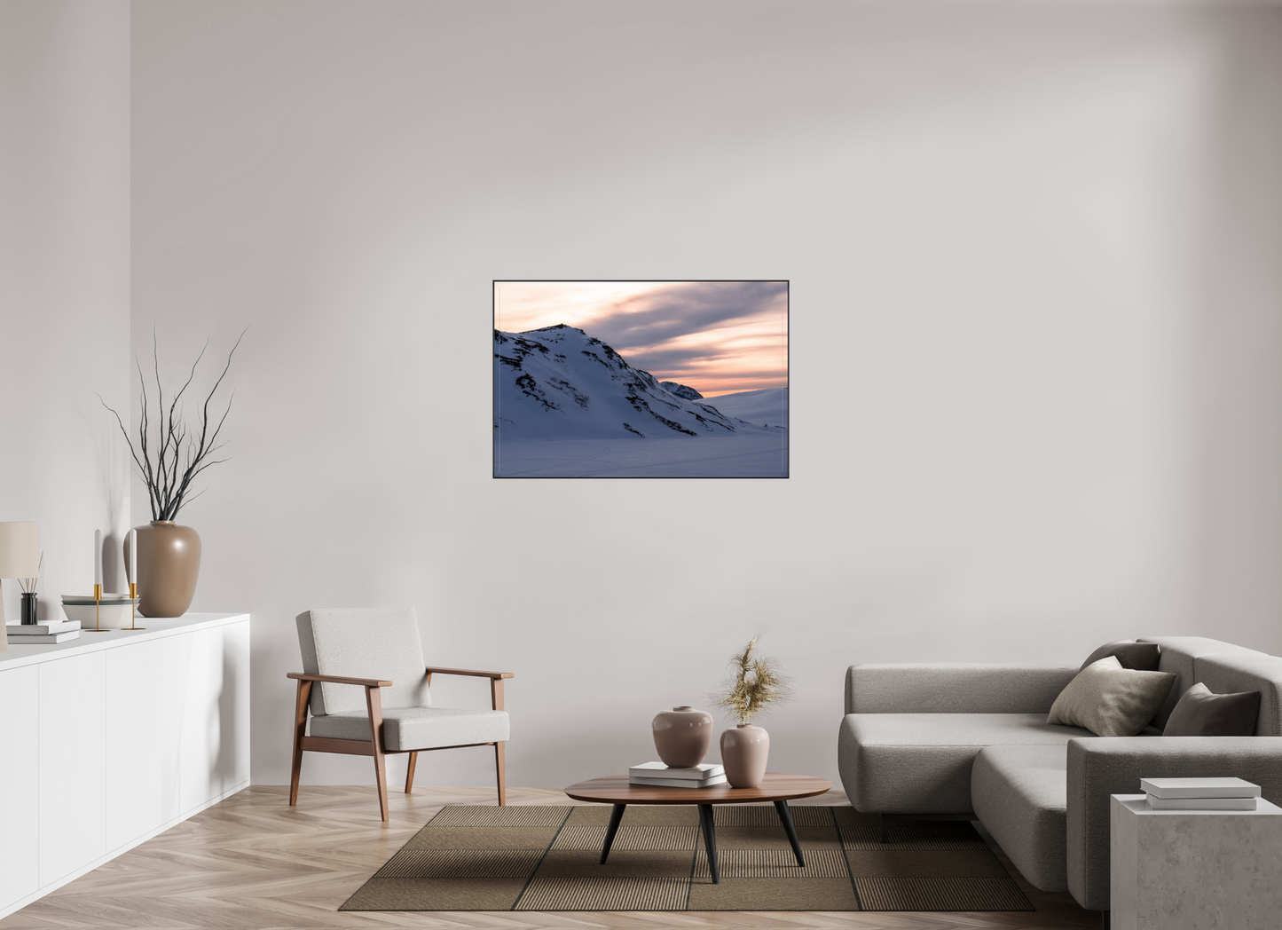 120 x 80 cm, Frame Aluminum Black Acrylic Glass Sur le chemin du retour