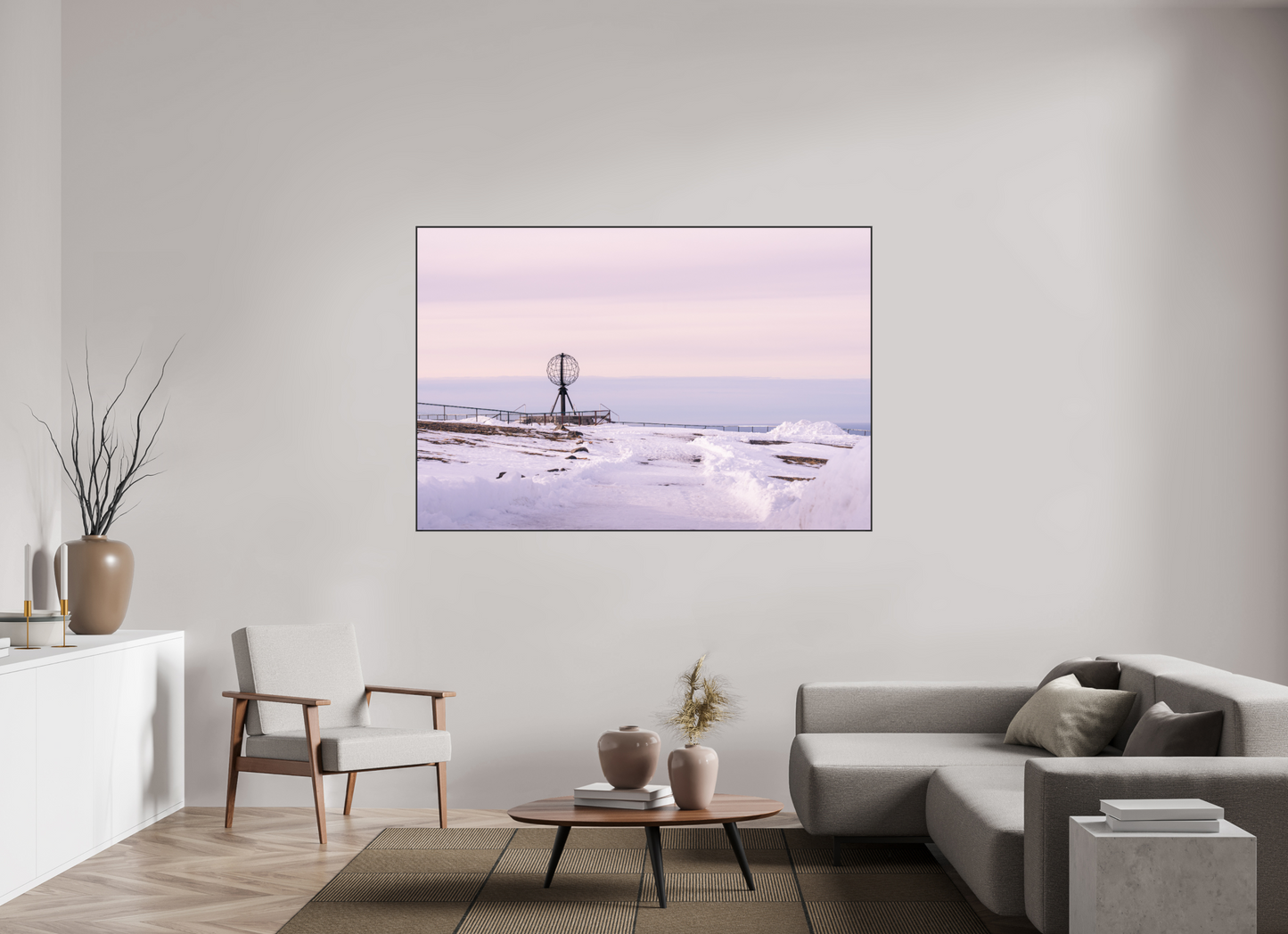 180 x 120 cm, Frame Aluminum Black Acrylic Glass Nordkapp