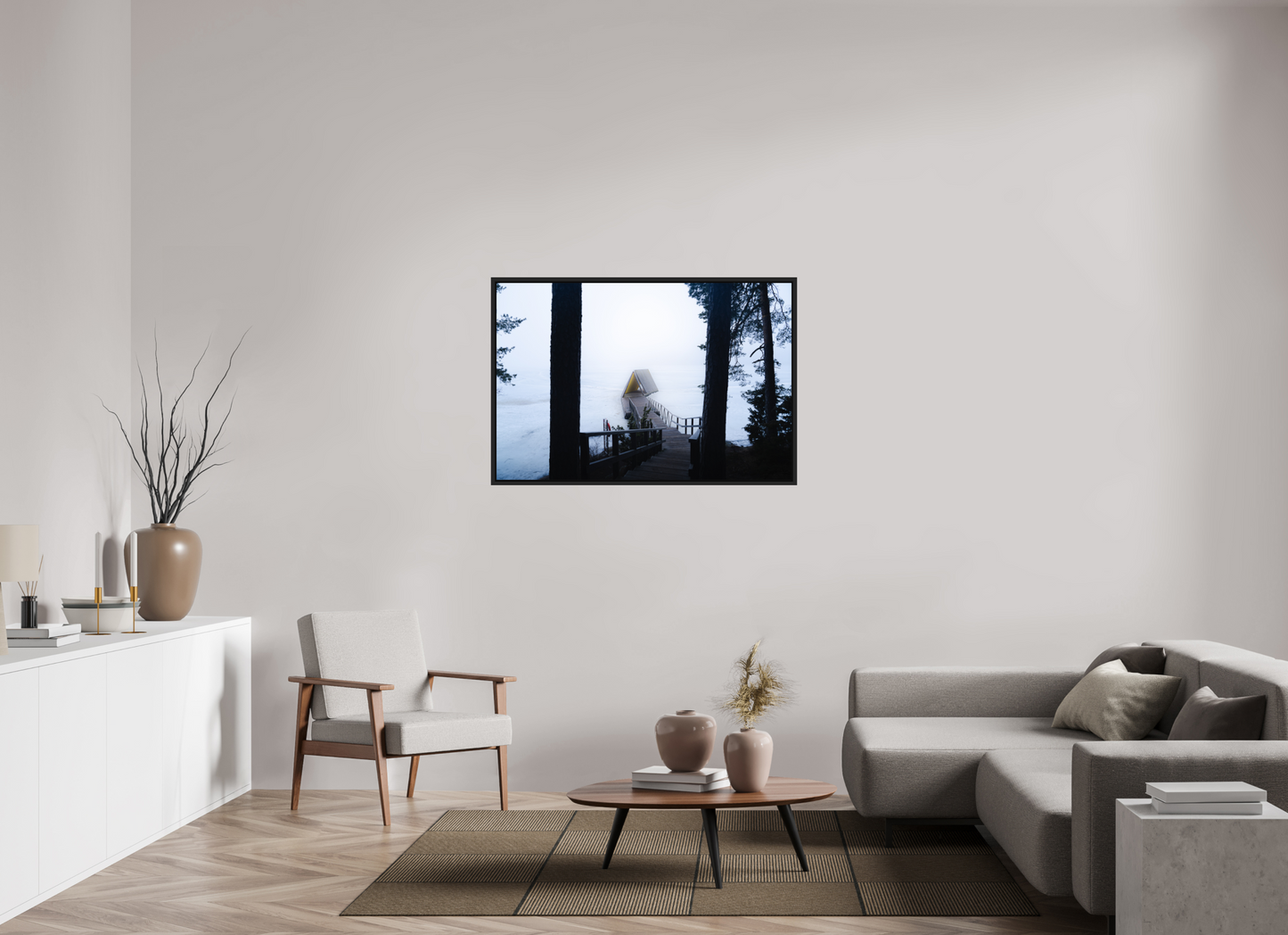 120 x 80 cm, Caisse Américaine Noir Mat Refuge d'hiver