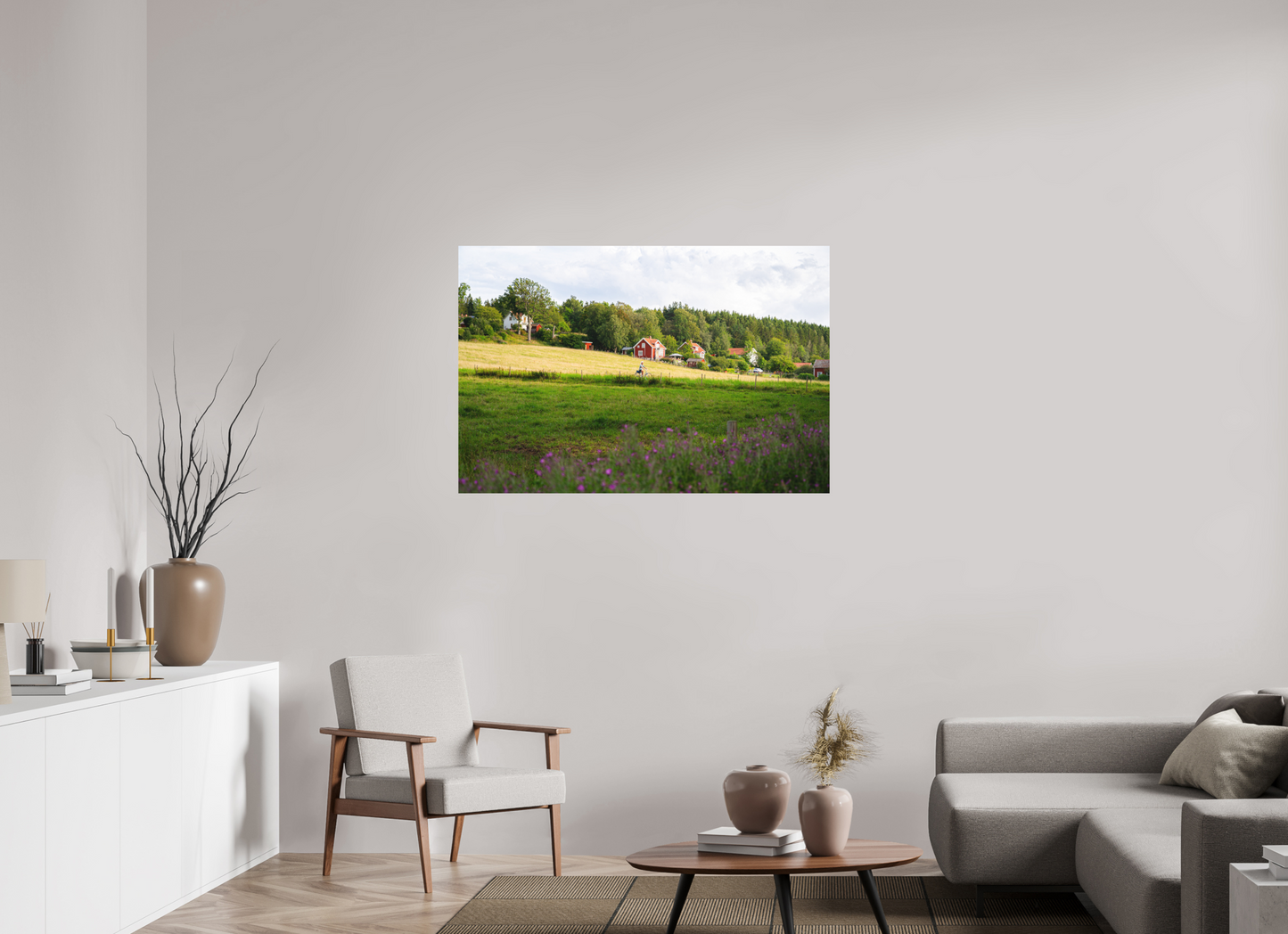 120 x 80 cm, Direct Printing On Aluminum Dibond La vie à la campagne