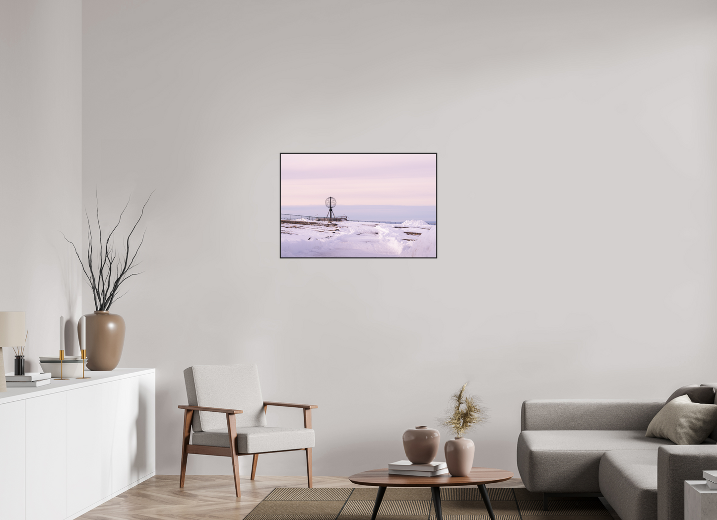 90 x 60 cm, Frame Aluminum Black Acrylic Glass Nordkapp