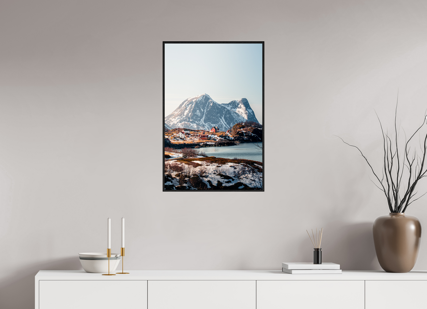 50 x 75 cm, Wooden Frame Black Oak Acrylic Glass Senja III