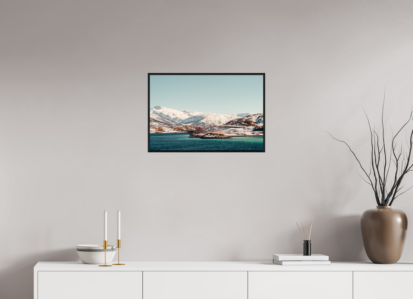 60 x 40 cm, Wooden Frame Black Oak Acrylic Glass Senja II