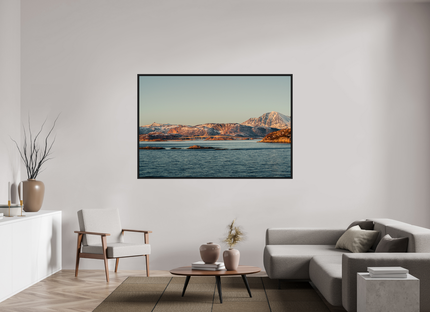 180 x 120 cm, Caisse Américaine Noir Mat Senja