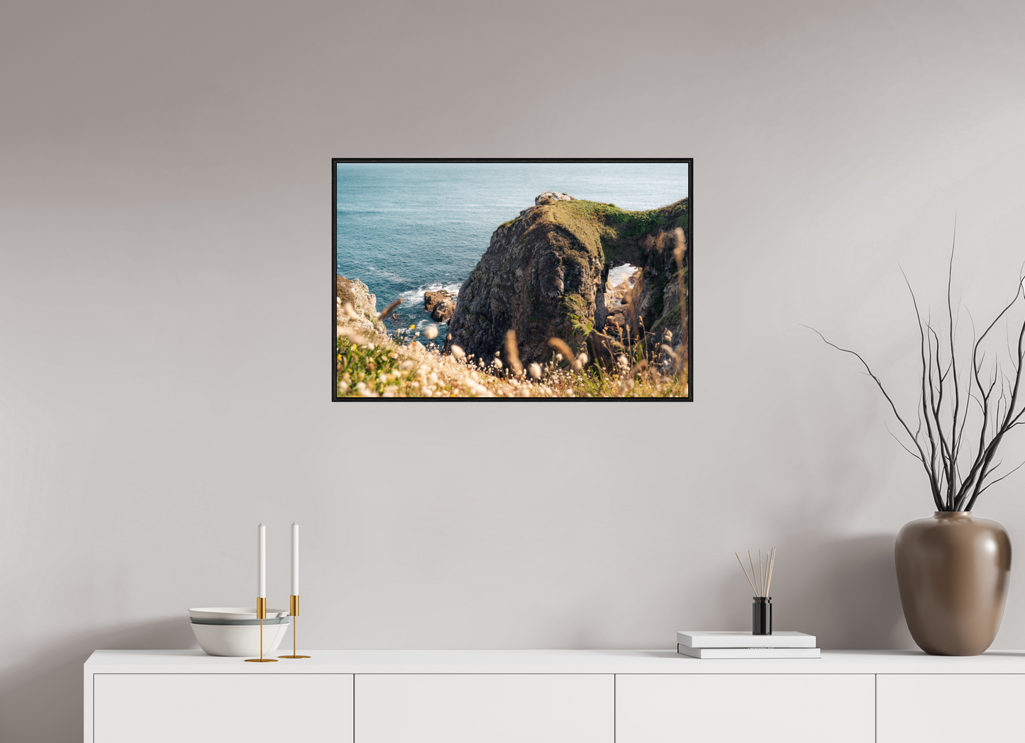75 x 50 cm, Wooden Frame Black Oak Acrylic Glass Porzann
