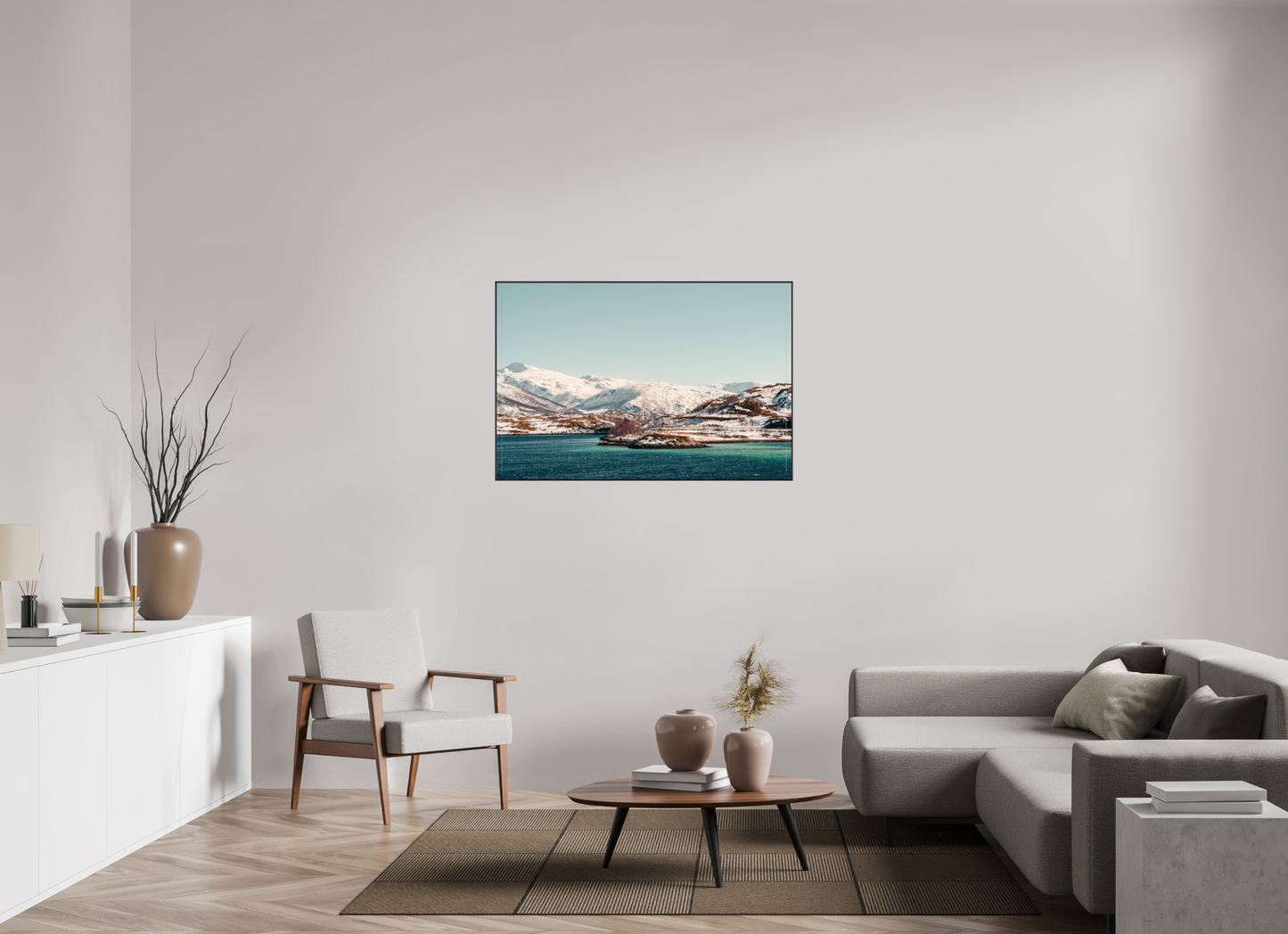 120 x 80 cm, Frame Aluminum Black Acrylic Glass Senja II