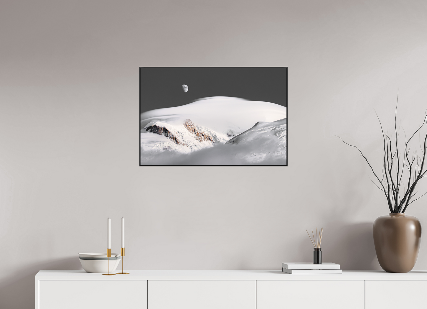 75 x 50 cm, Frame Aluminum Black Acrylic Glass Lever de Lune