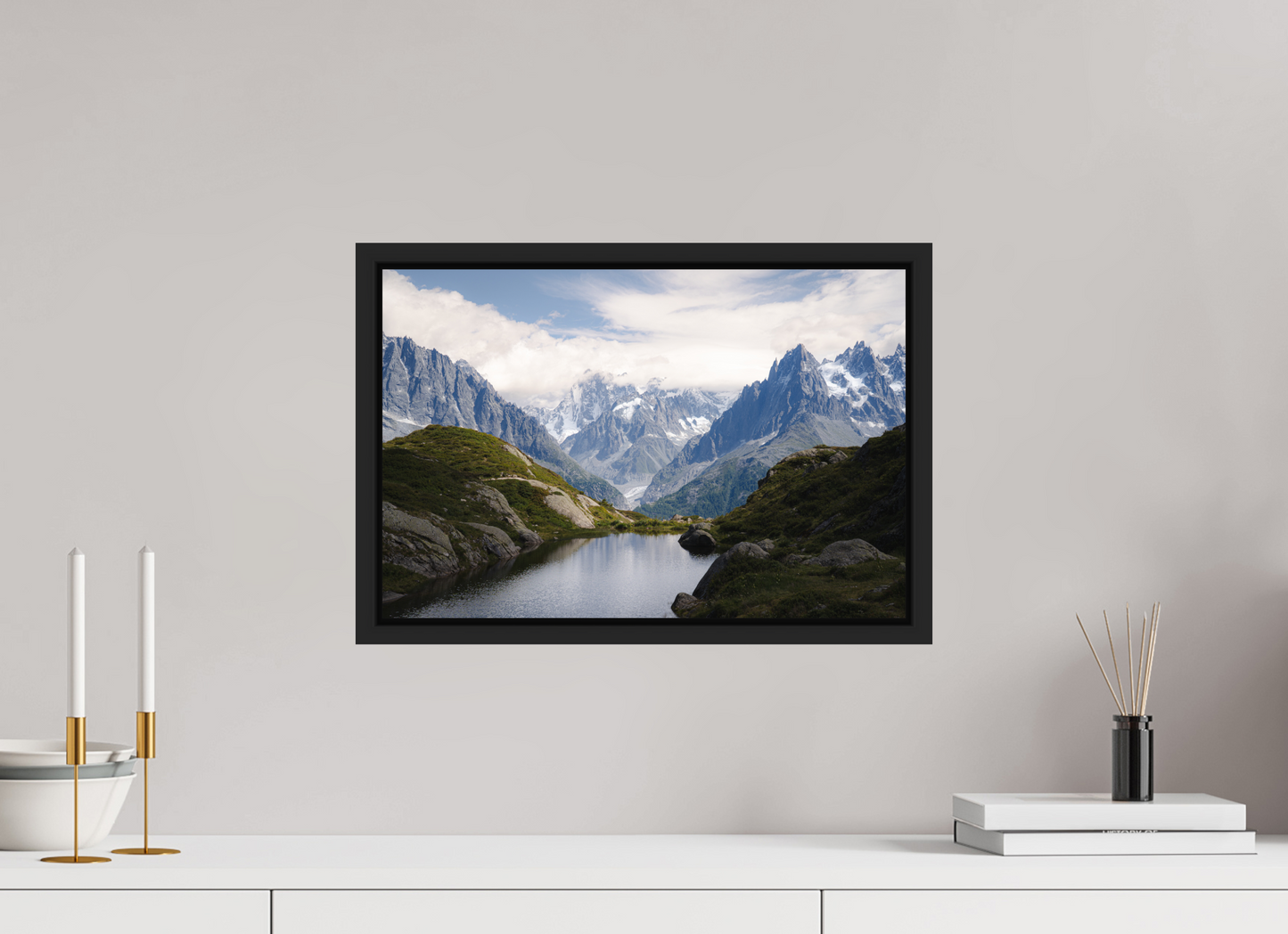 45 x 30 cm, Caisse Américaine Noir Mat Mer de Glace