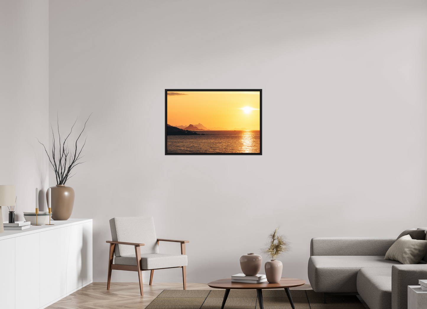 90 x 60 cm, Caisse Américaine Noir Mat Raðljóst I