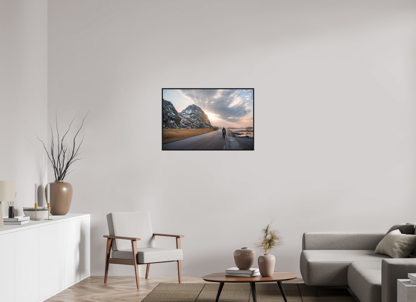 90 x 60 cm, Wooden Frame Black Oak Acrylic Glass One Way