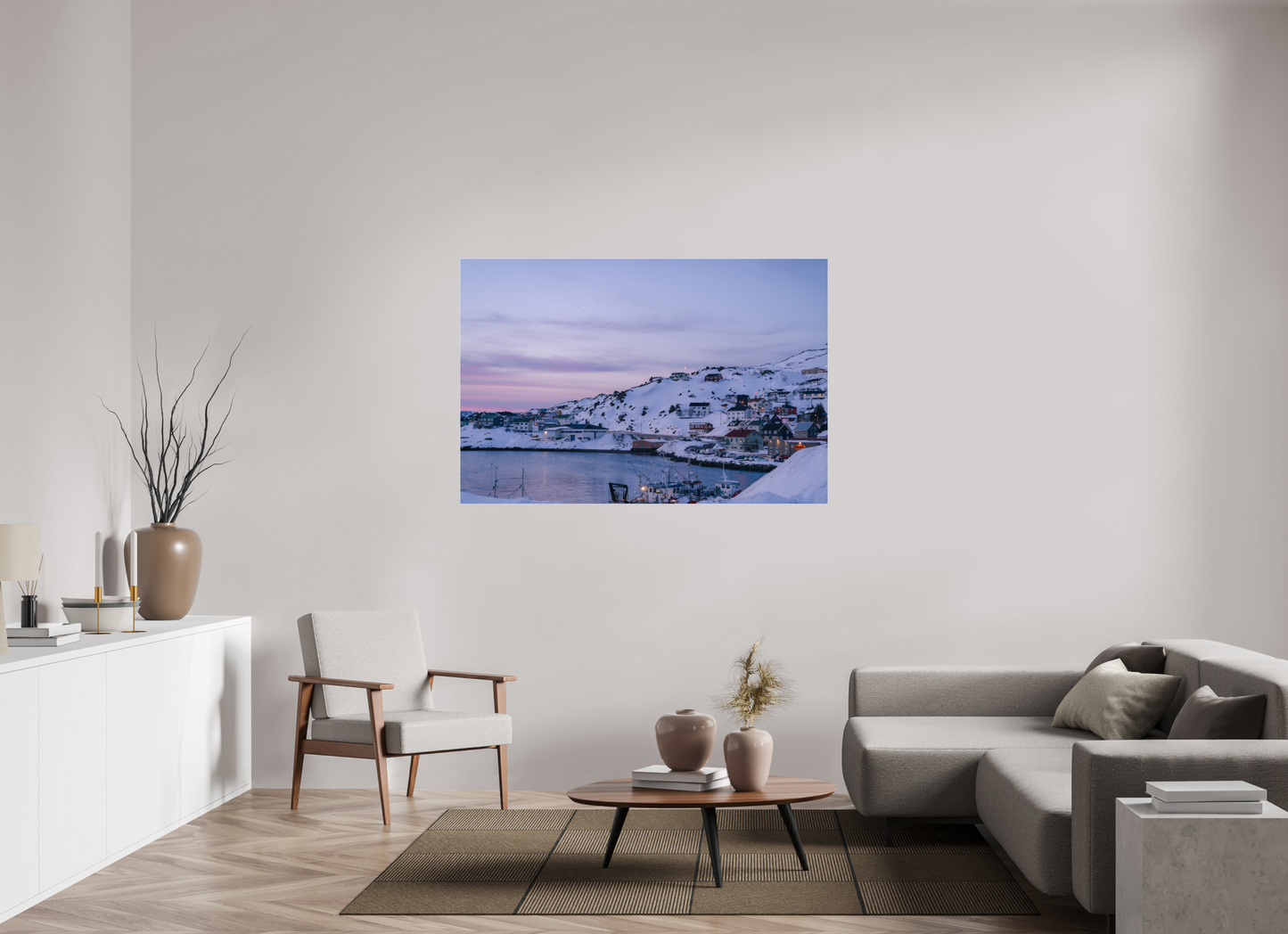 150 x 100 cm, Photo Print Under Acrylic Glass Village au bout du monde
