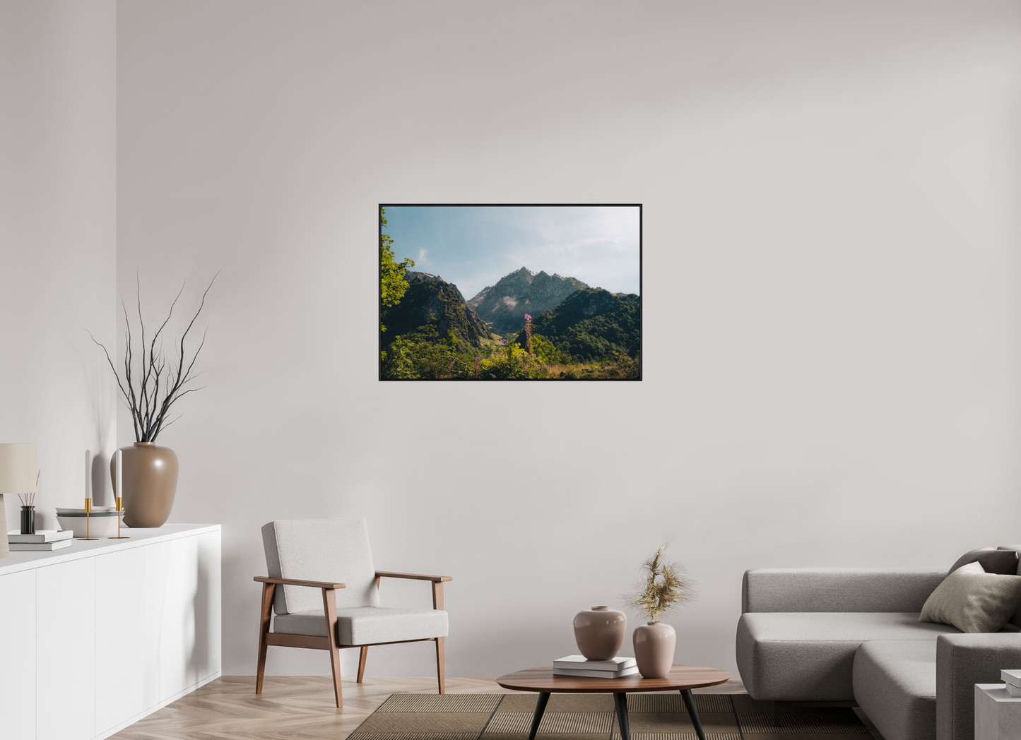 105 x 70 cm, Wooden Frame Black Oak Acrylic Glass Le cœur de Belledonne