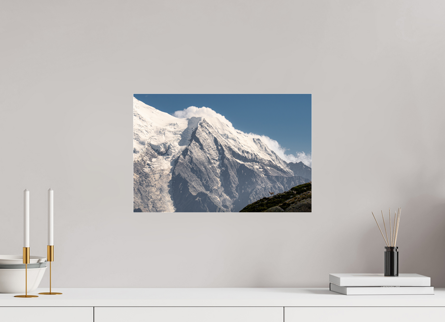 45 x 30 cm, Photo Print Under Acrylic Glass Vue sur Bionnassay