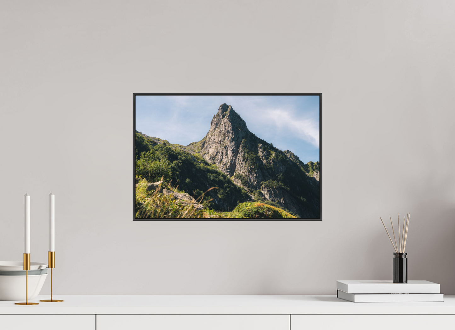 45 x 30 cm, Frame Aluminum Black Acrylic Glass La Flèche de Belledonne