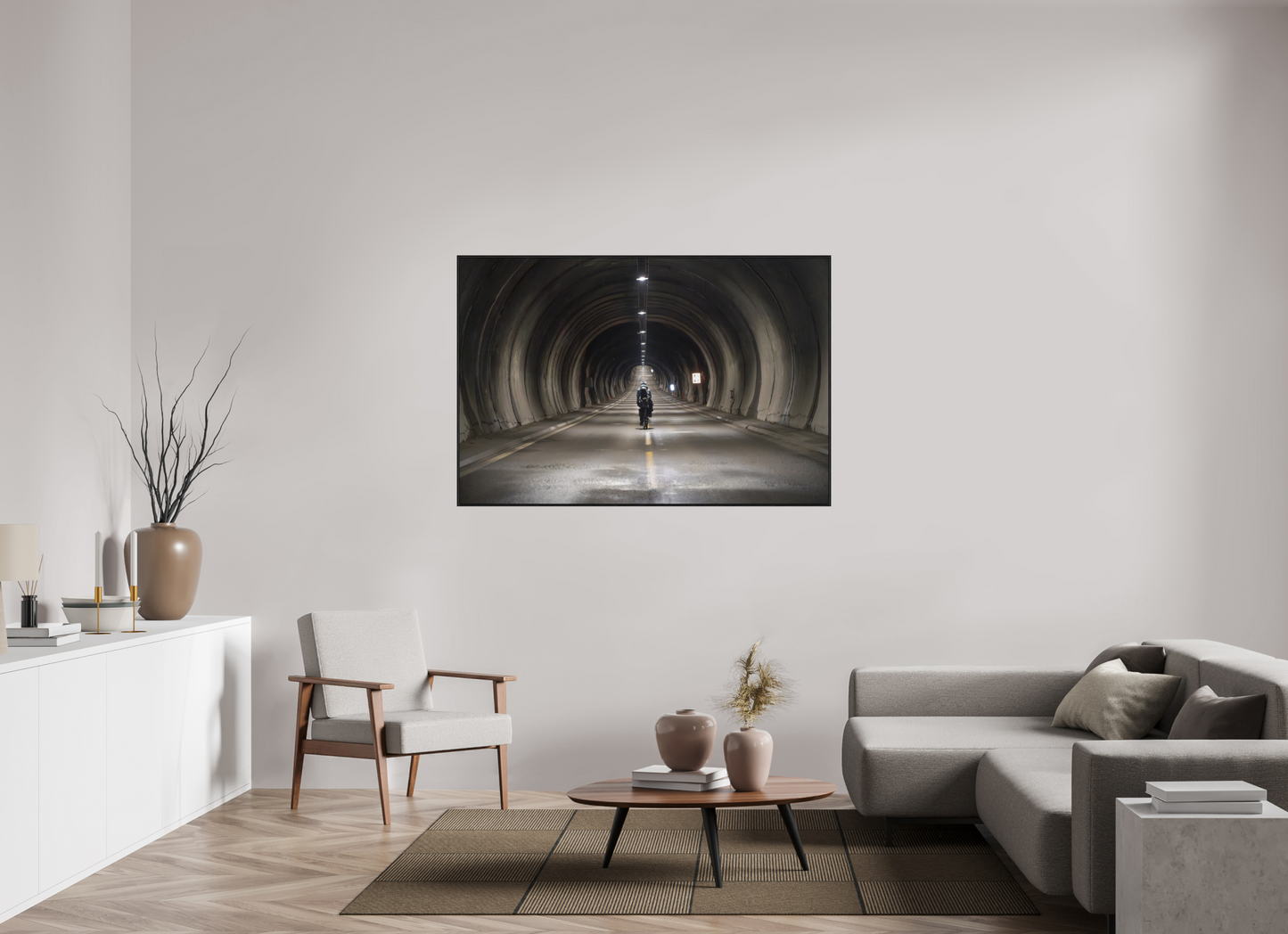 150 x 100 cm, Wooden Frame Black Oak Acrylic Glass Nordkapptunnelen