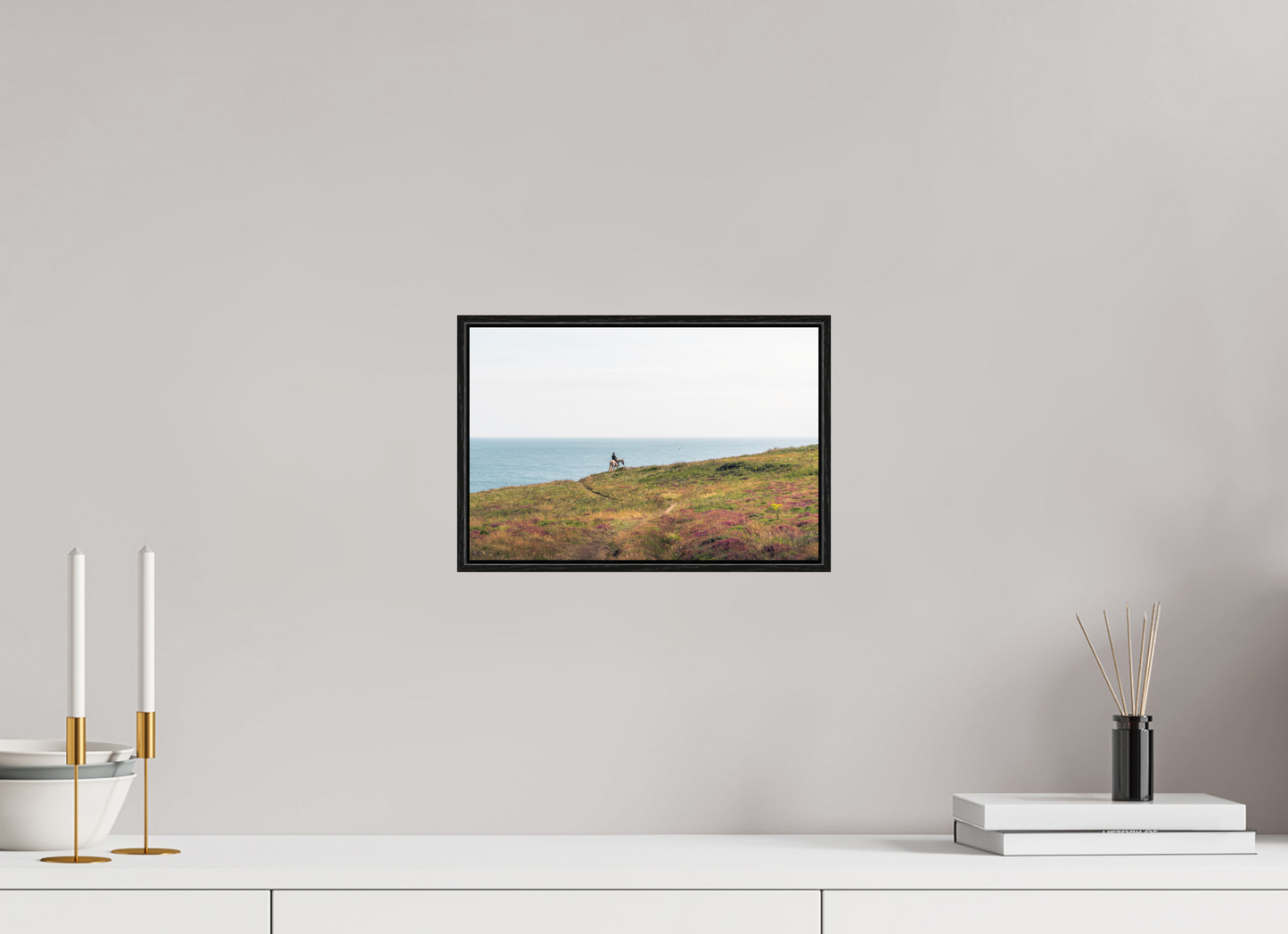 30 x 20 cm, Wooden Frame Black Oak Acrylic Glass Peinture de Bretagne