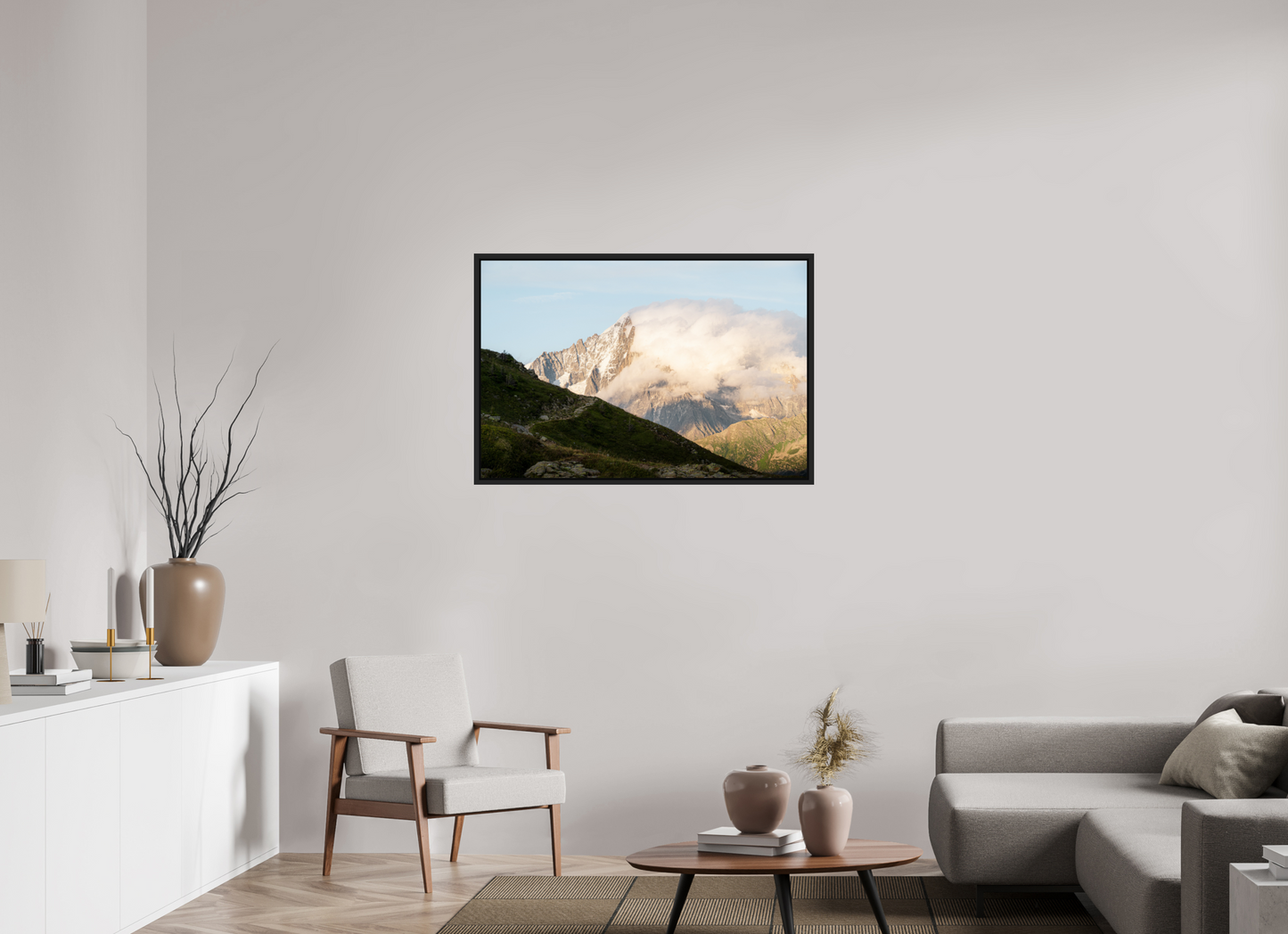 105 x 70 cm, Caisse Américaine Noir Mat L'Aiguille Verte