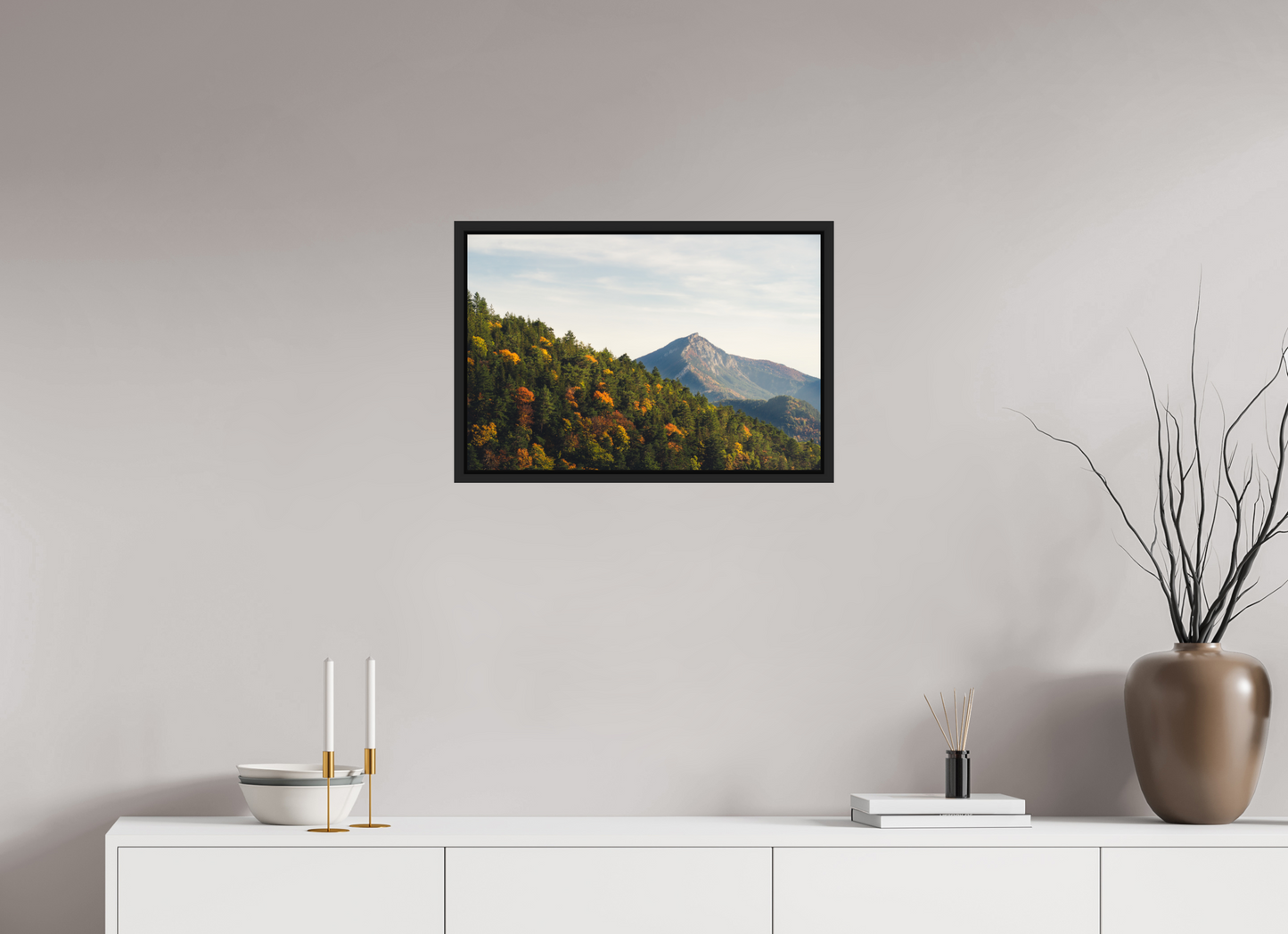 60 x 40 cm, Caisse Américaine Noir Mat Le Diois en Automne