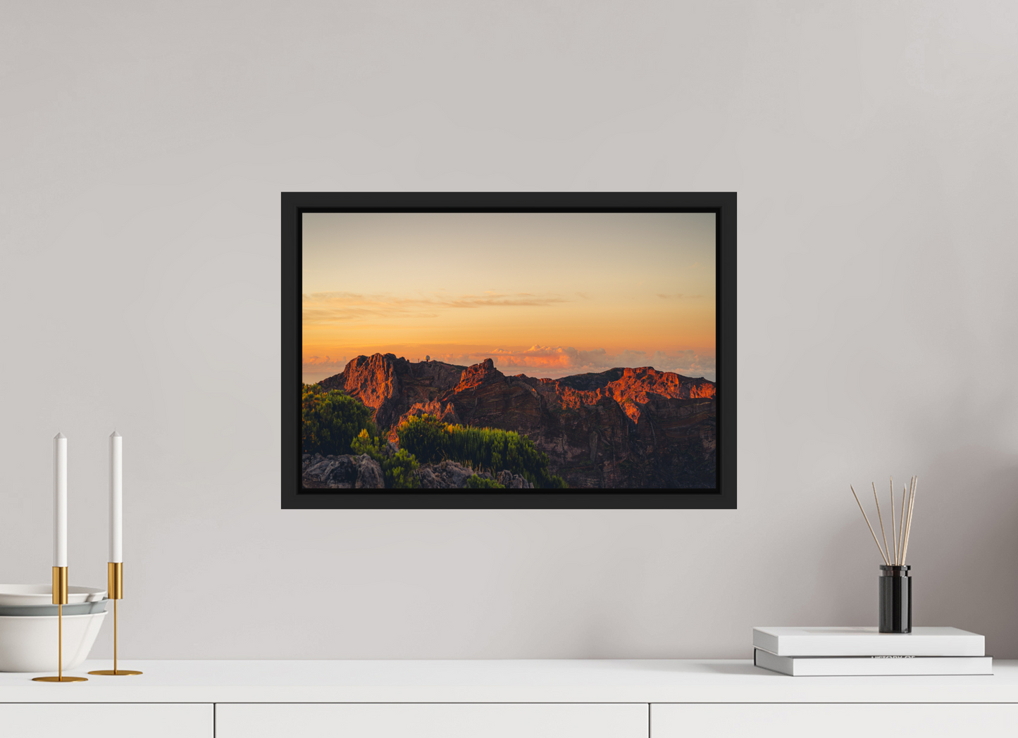 45 x 30 cm, Caisse Américaine Noir Mat Pico do Arieiro at sunrise