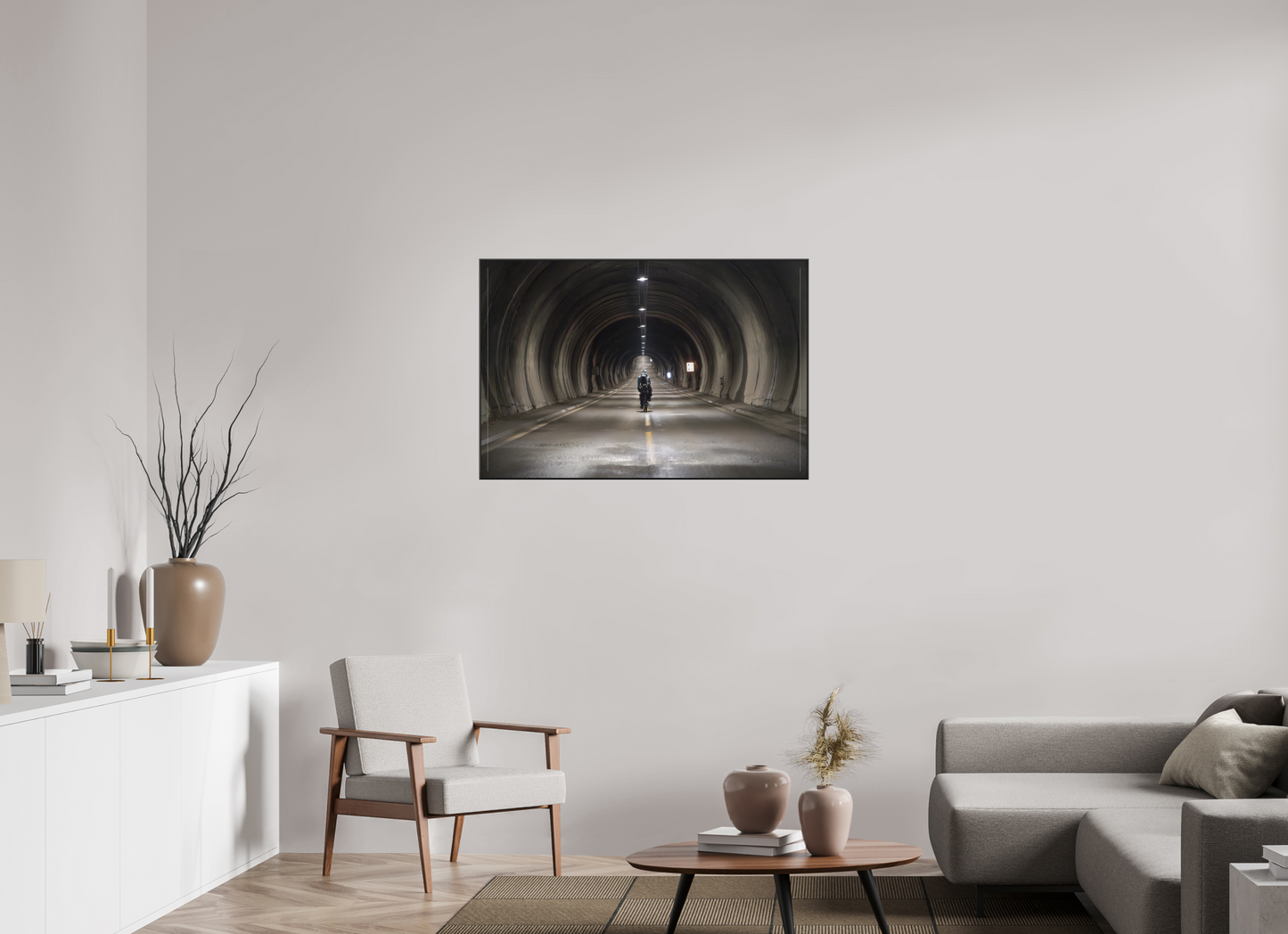 105 x 70 cm, Frame Aluminum Black Acrylic Glass Nordkapptunnelen