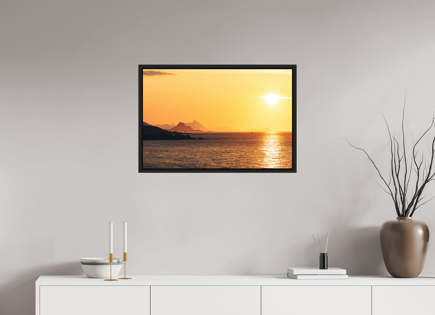 75 x 50 cm, Caisse Américaine Noir Mat Raðljóst I