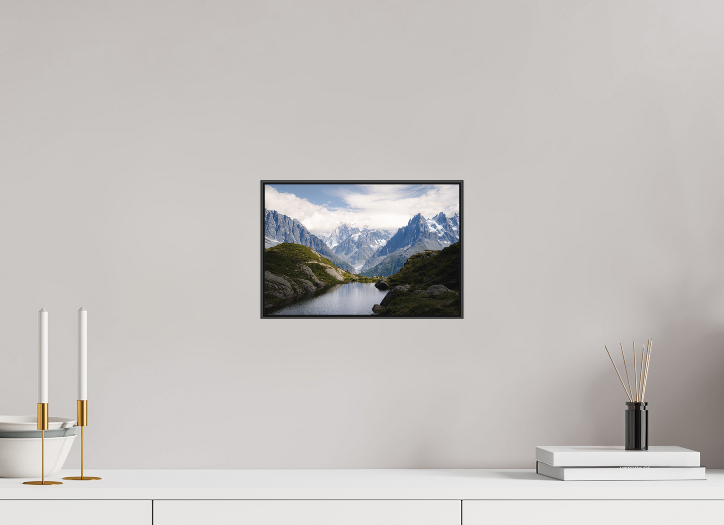 30 x 20 cm, Frame Aluminum Black Acrylic Glass Mer de Glace