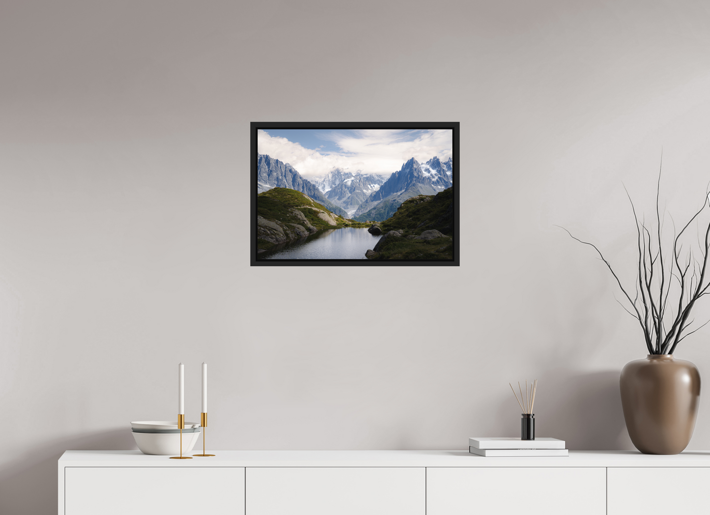 60 x 40 cm, Caisse Américaine Noir Mat Mer de Glace