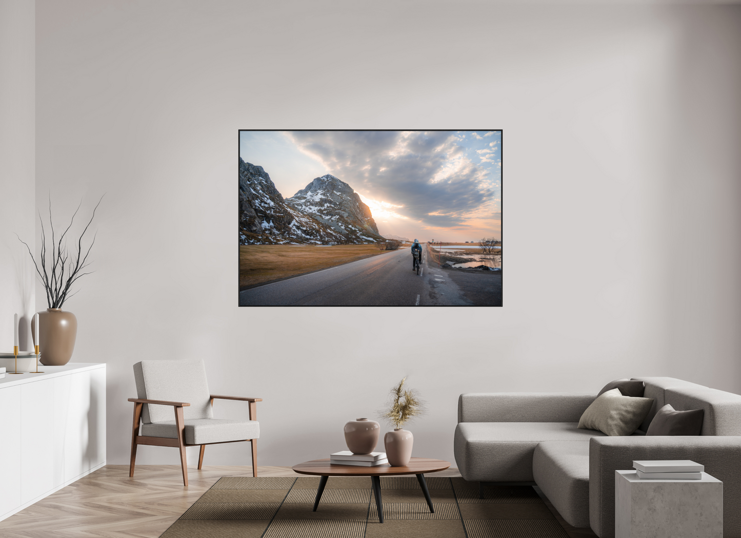 180 x 120 cm, Wooden Frame Black Oak Acrylic Glass One Way