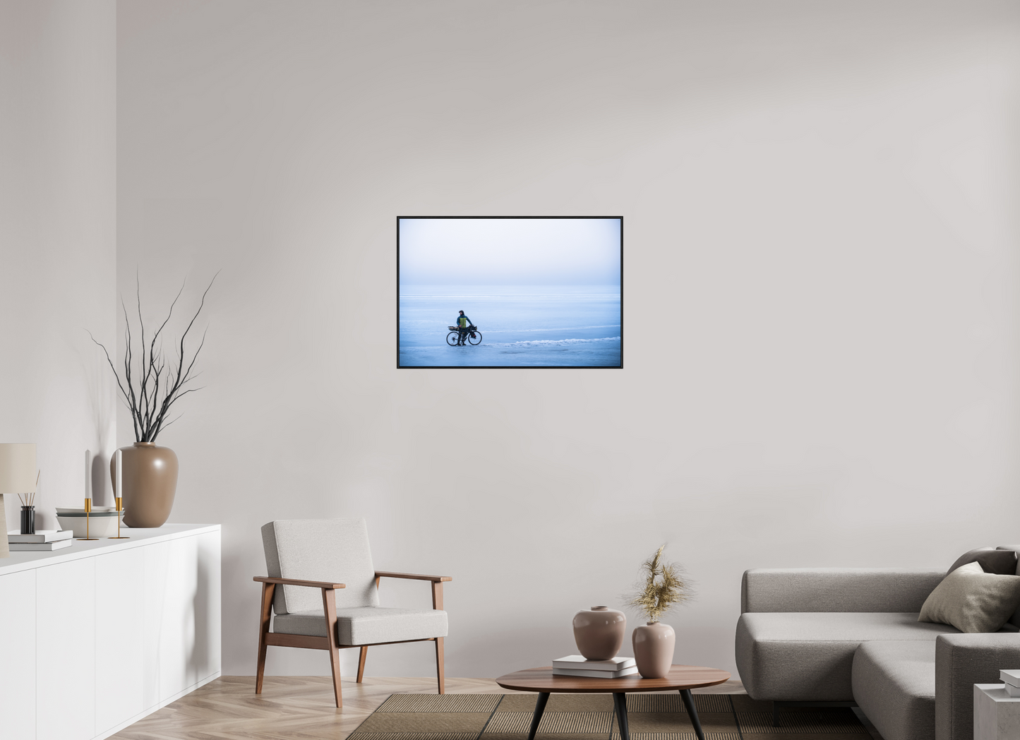 90 x 60 cm, Wooden Frame Black Oak Acrylic Glass Une page blanche