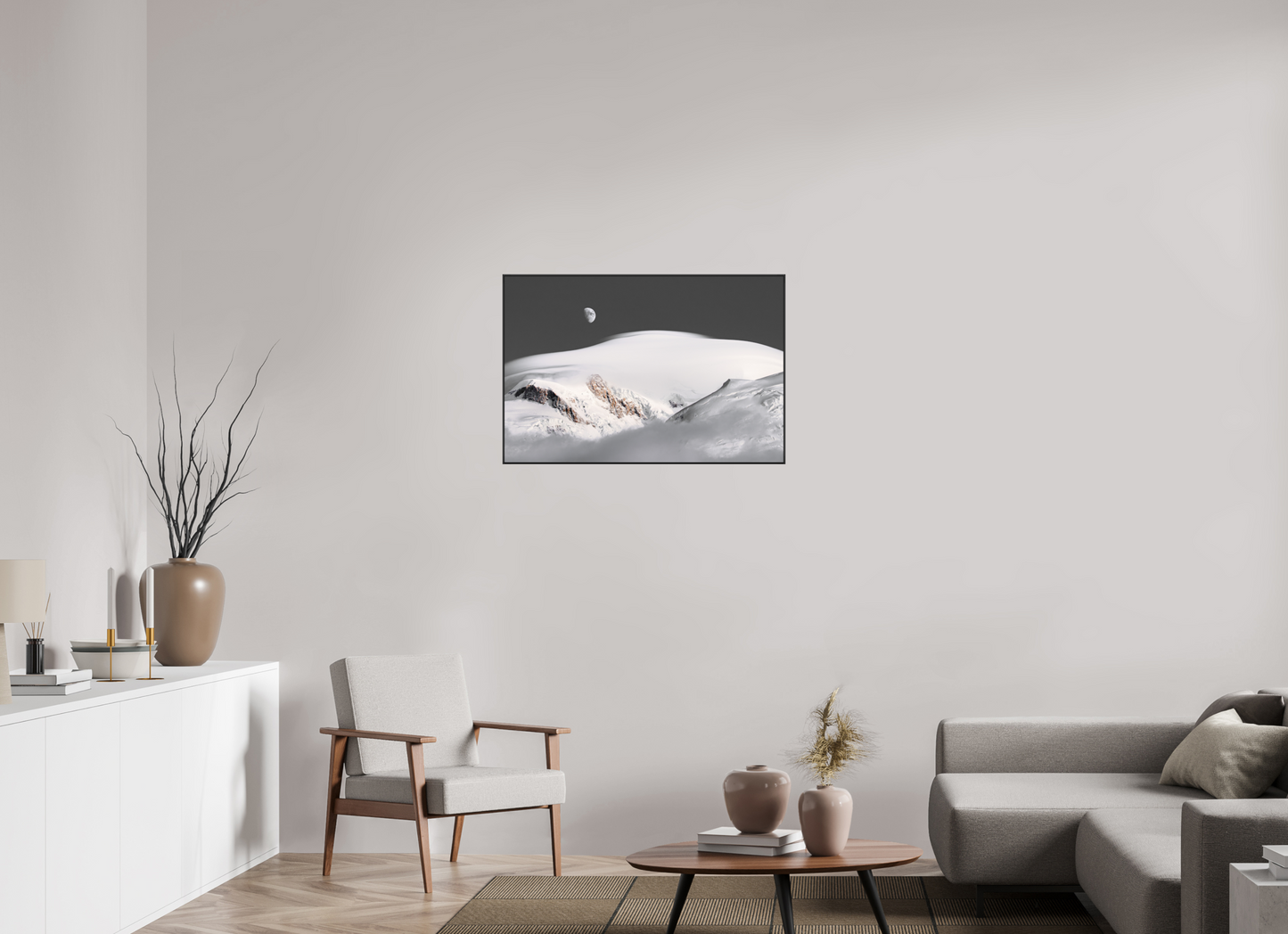 90 x 60 cm, Frame Aluminum Black Acrylic Glass Lever de Lune