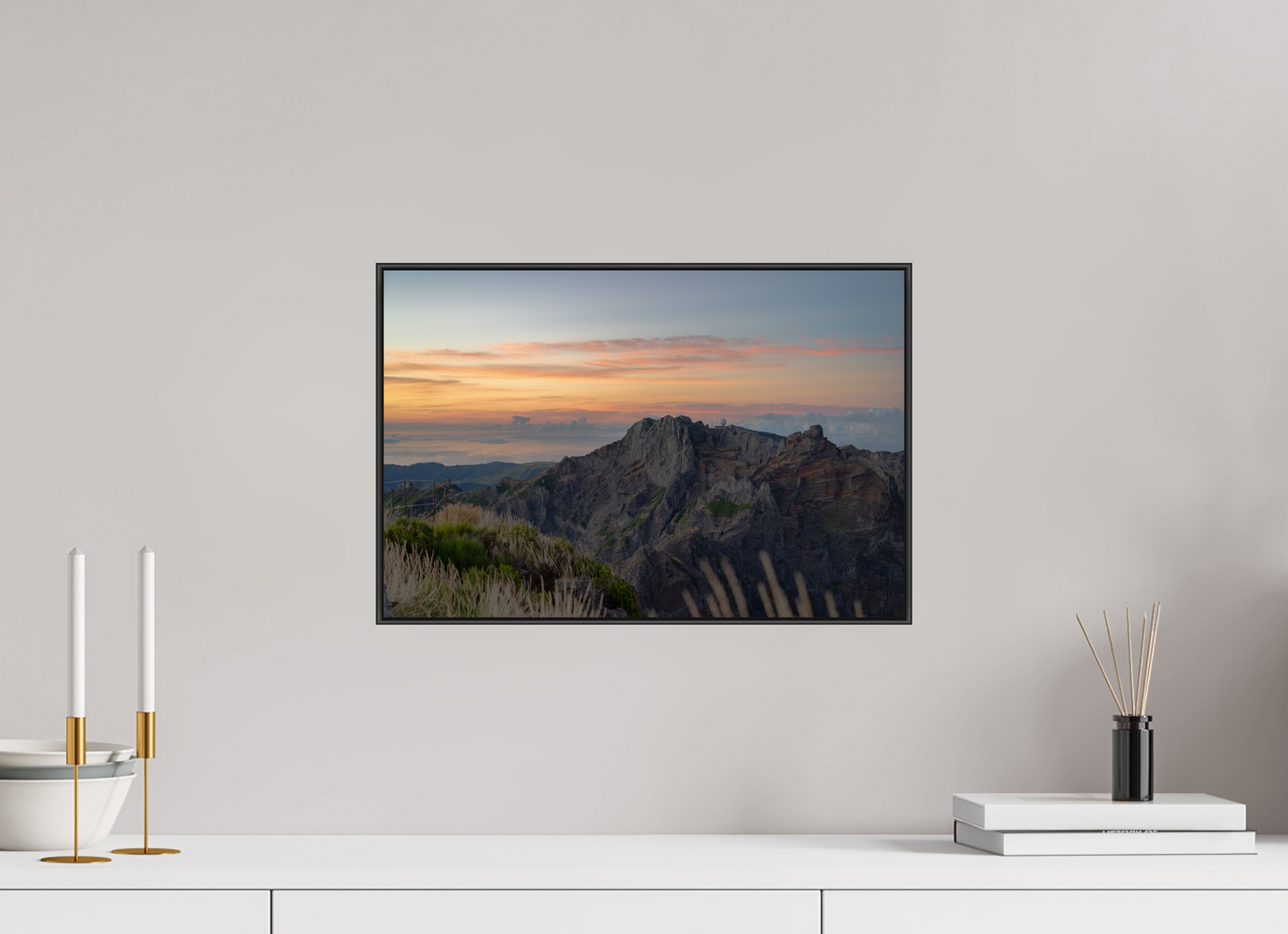 45 x 30 cm, Frame Aluminum Black Acrylic Glass Pico do Arieiro