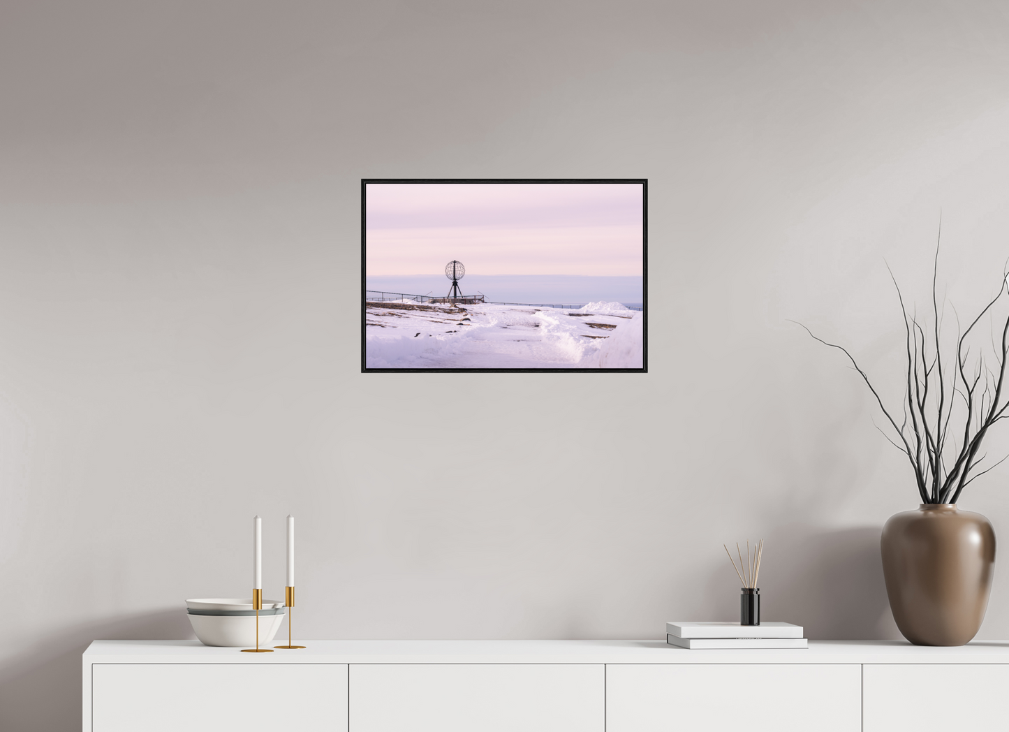 60 x 40 cm, Wooden Frame Black Oak Acrylic Glass Nordkapp