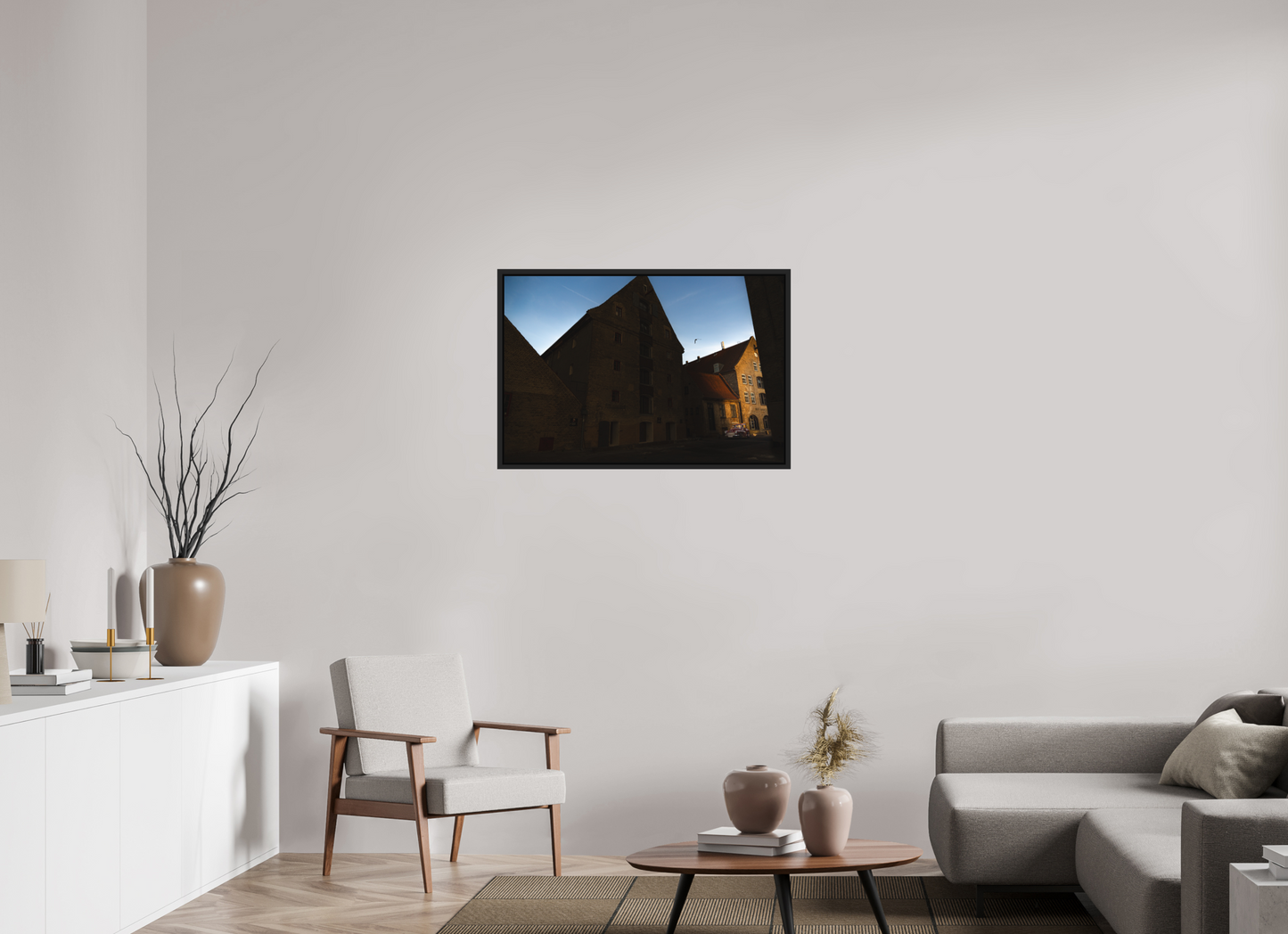 90 x 60 cm, Caisse Américaine Noir Mat Quartier des Ambassades