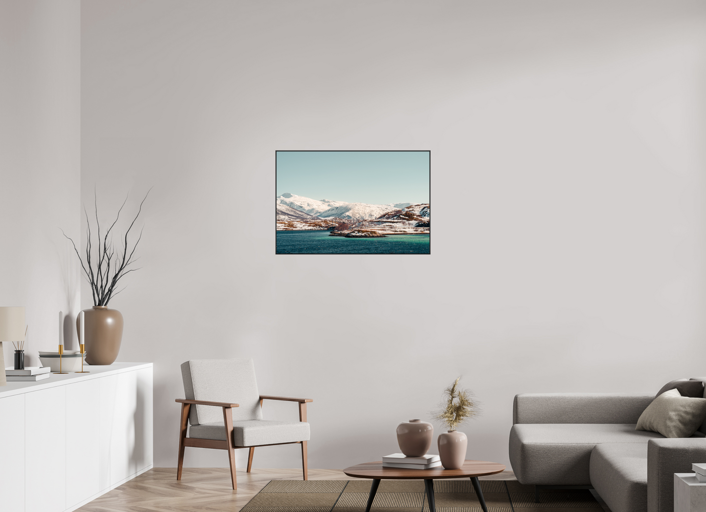 90 x 60 cm, Frame Aluminum Black Acrylic Glass Senja II