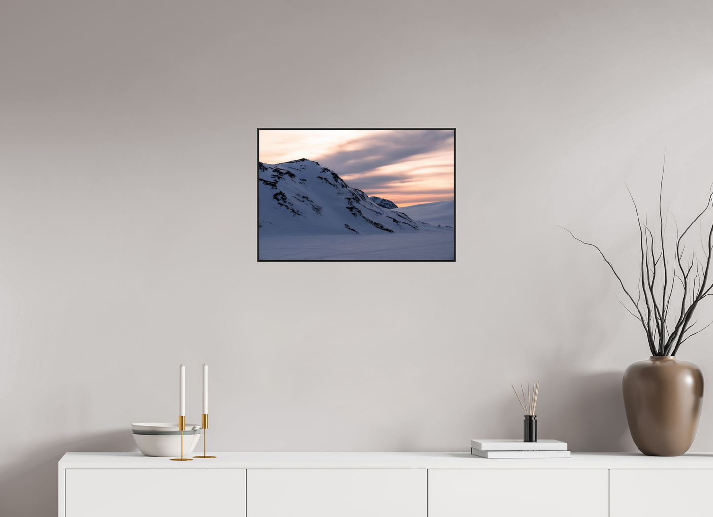 60 x 40 cm, Frame Aluminum Black Acrylic Glass Sur le chemin du retour