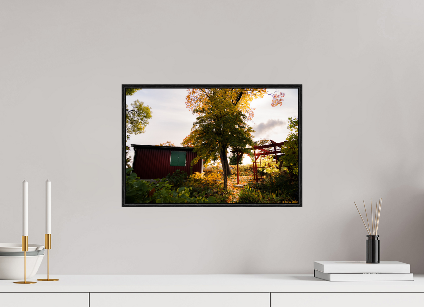 45 x 30 cm, Wooden Frame Black Oak Acrylic Glass Tantolunden parc II