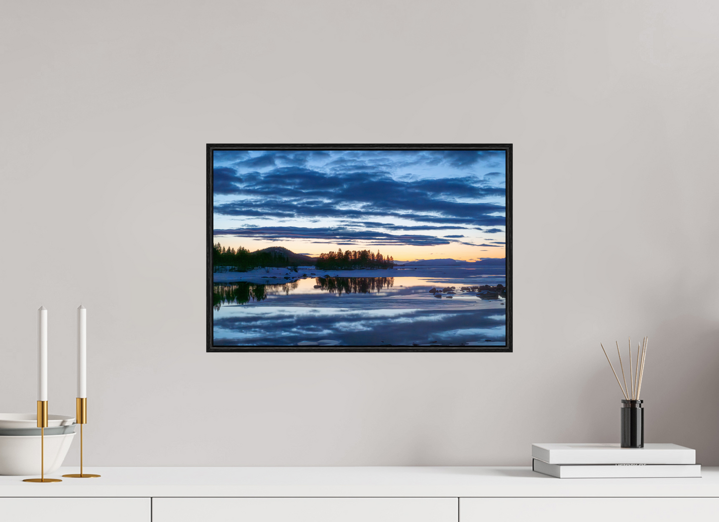 45 x 30 cm, Wooden Frame Black Oak Acrylic Glass Peinture Suédoise