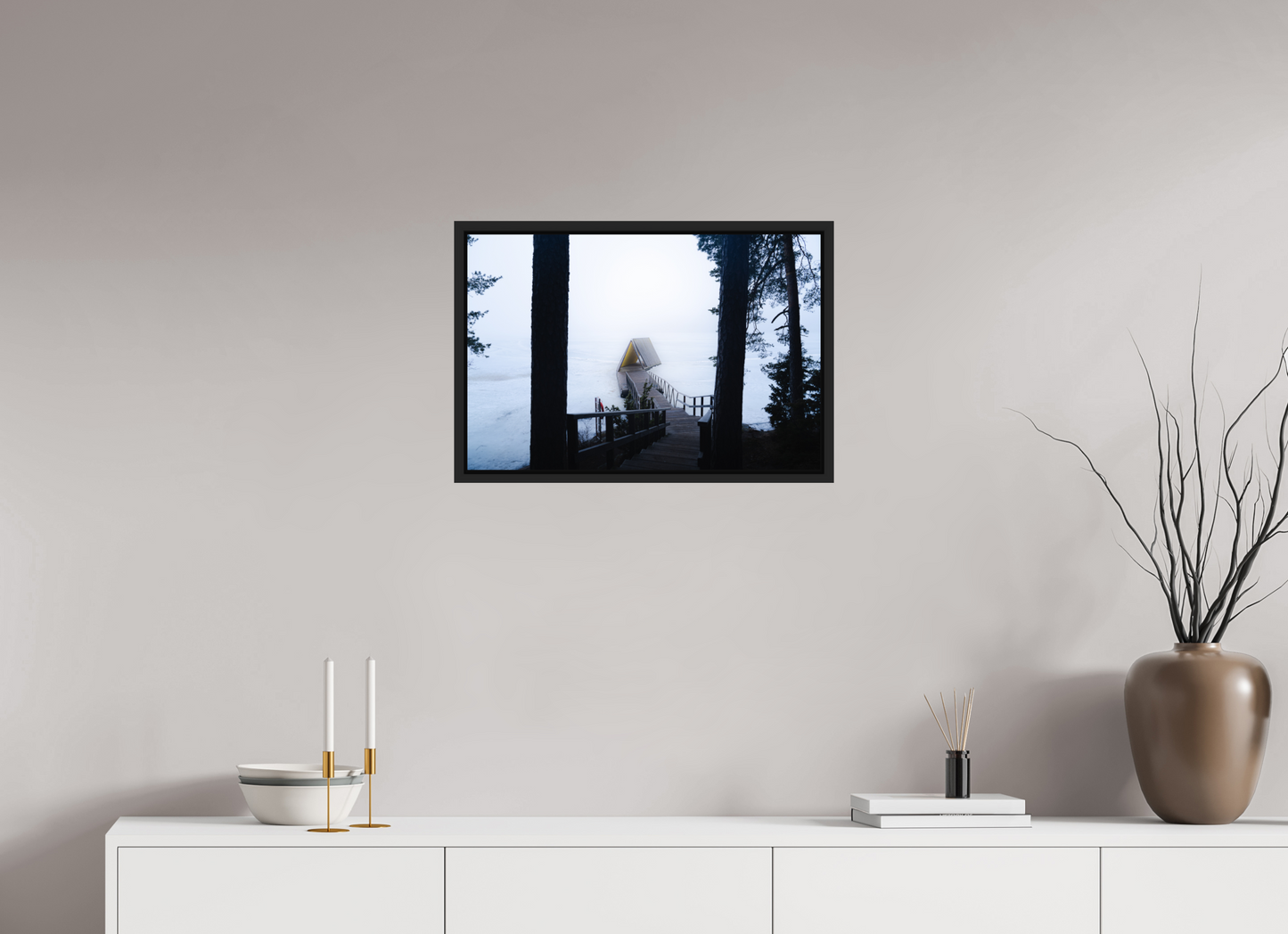 60 x 40 cm, Caisse Américaine Noir Mat Refuge d'hiver