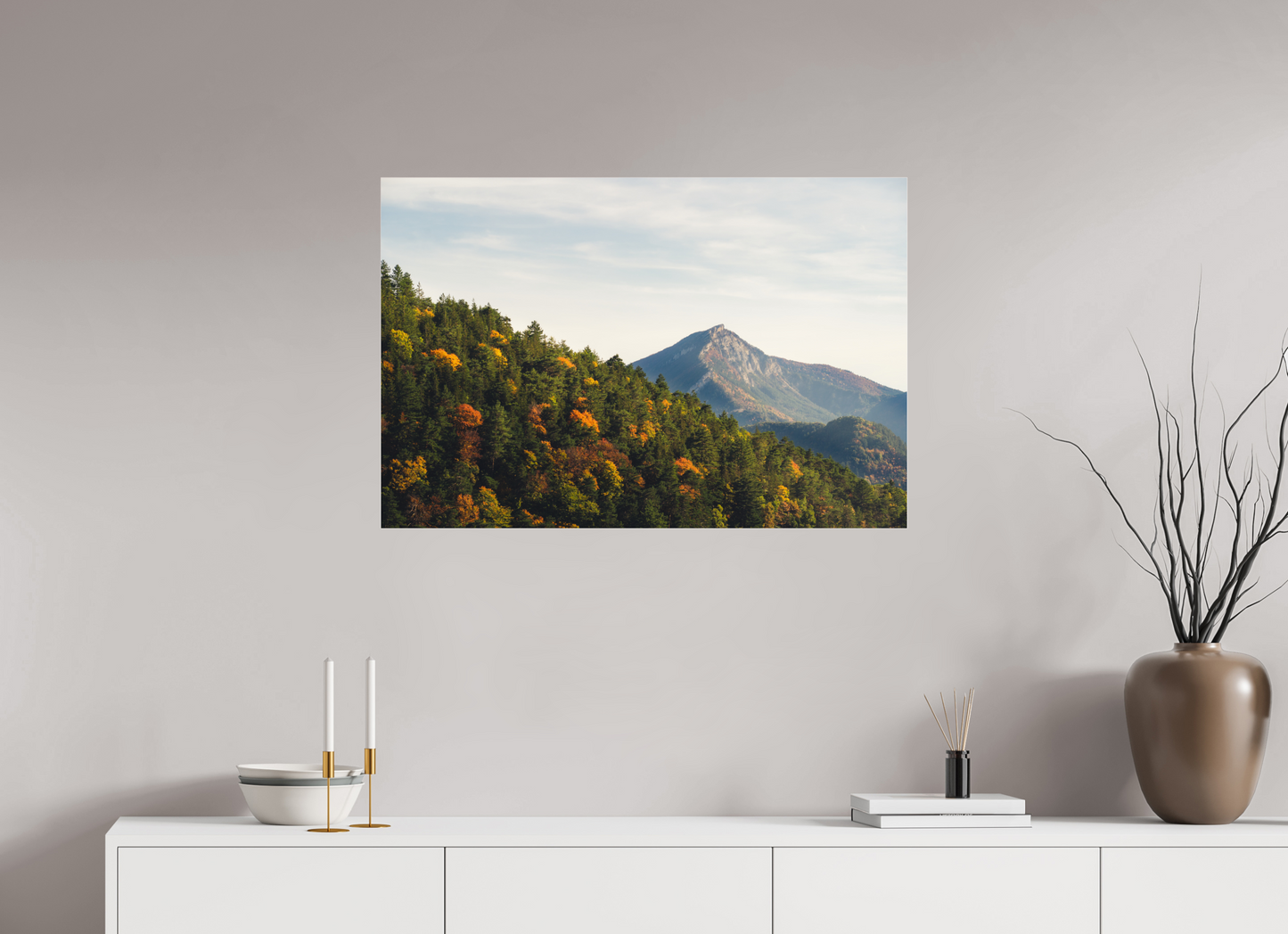 90 x 60 cm, Photo Print Under Acrylic Glass Le Diois en Automne