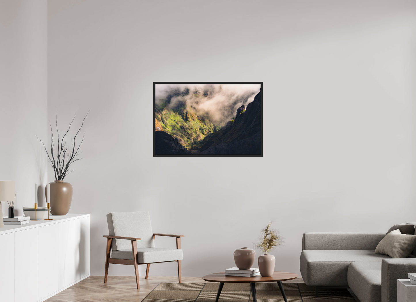 105 x 70 cm, Caisse Américaine Noir Mat Passo entre Ruivo e Arieiro
