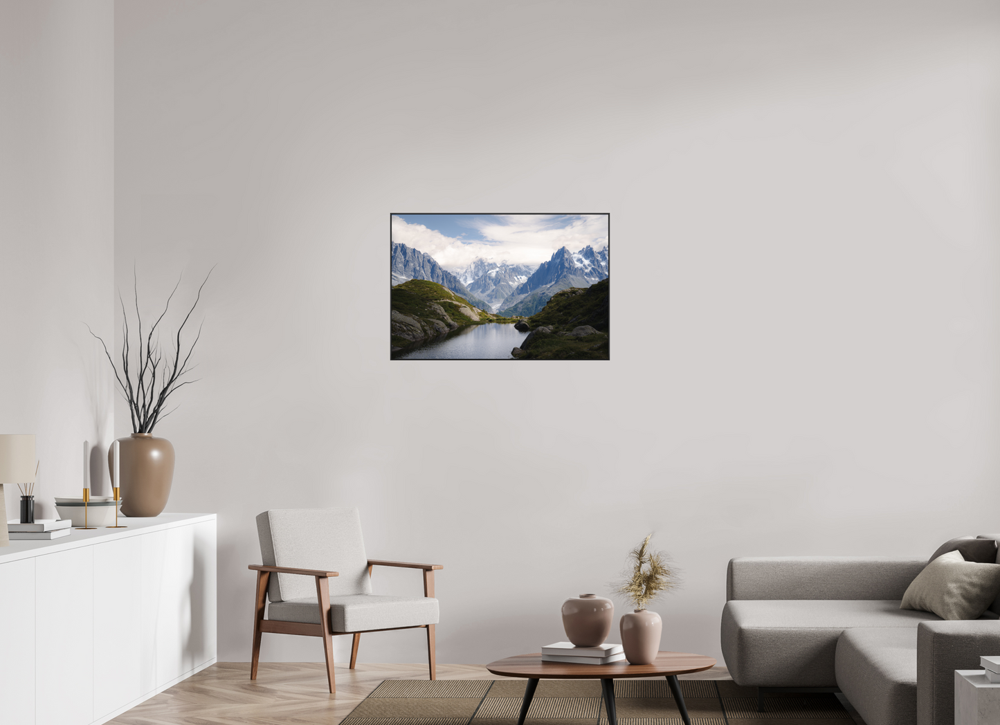90 x 60 cm, Frame Aluminum Black Acrylic Glass Mer de Glace