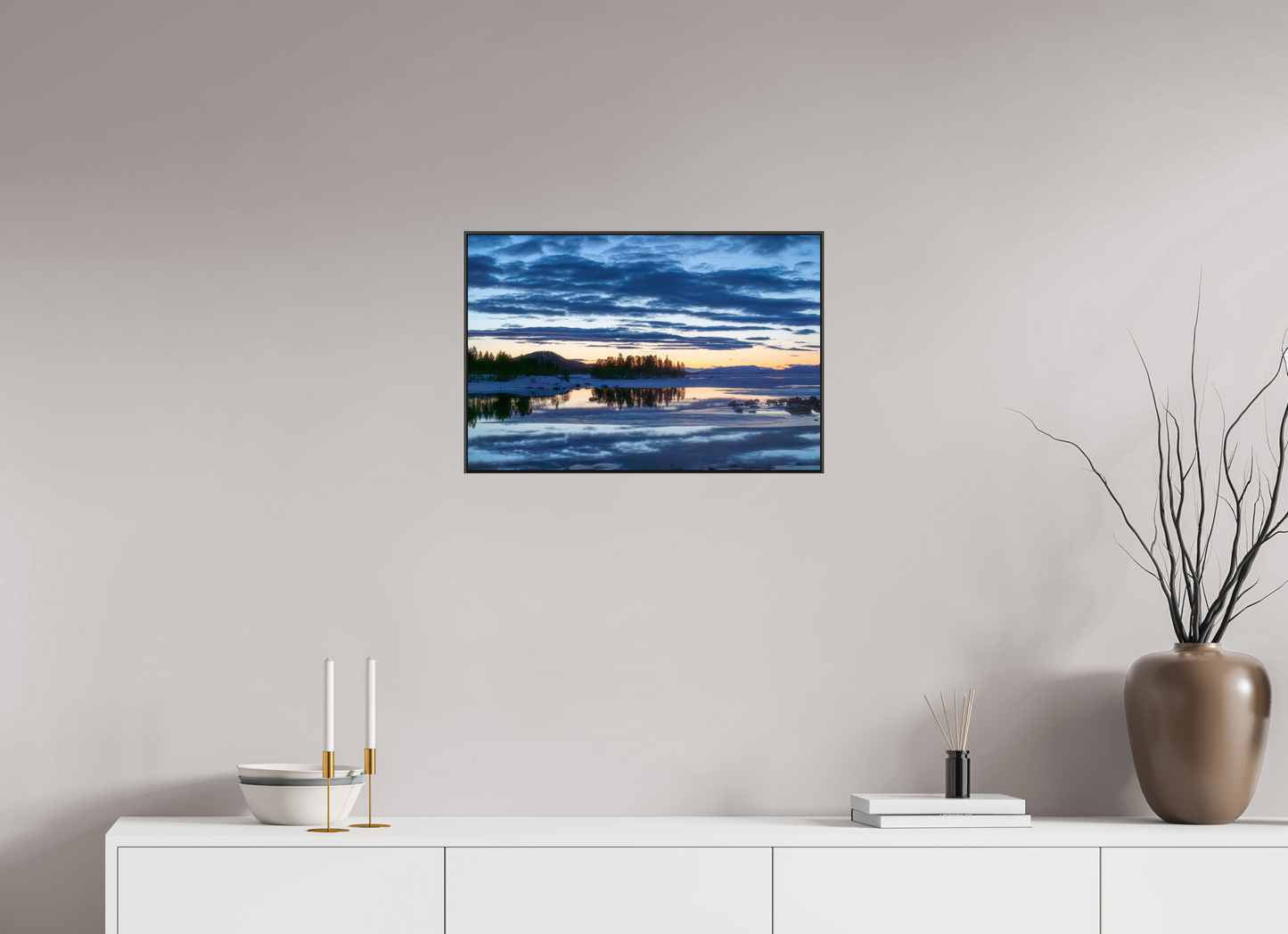60 x 40 cm, Frame Aluminum Black Acrylic Glass Peinture Suédoise