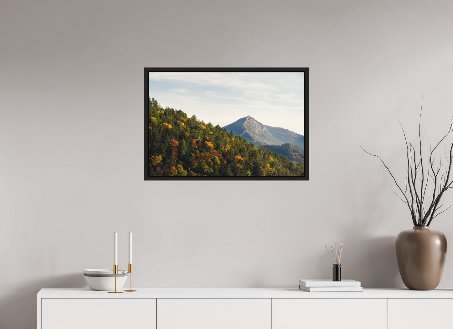 75 x 50 cm, Caisse Américaine Noir Mat Le Diois en Automne