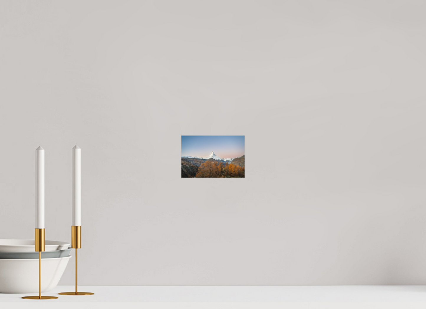15 x 10 cm, Direct Printing On Aluminum Dibond Réveil face au Cervin