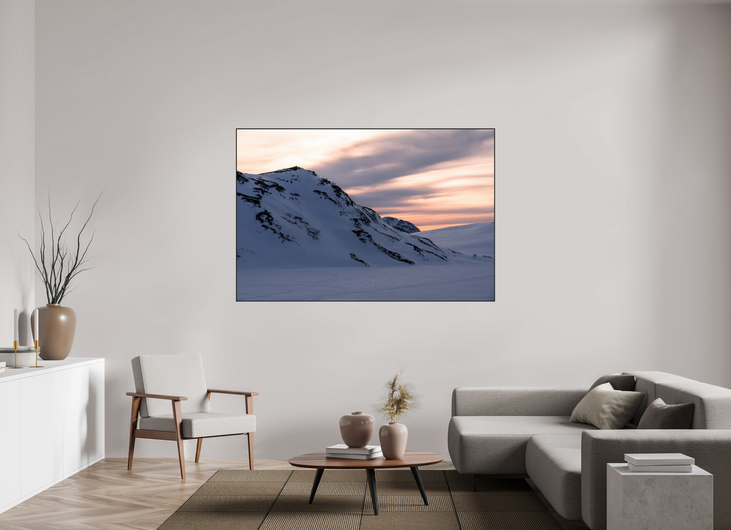 180 x 120 cm, Frame Aluminum Black Acrylic Glass Sur le chemin du retour