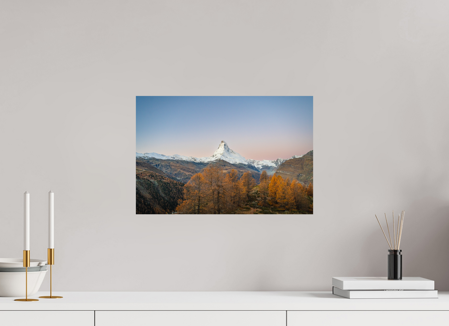 45 x 30 cm, Photo Print On Fuji Crystal DP II Réveil face au Cervin